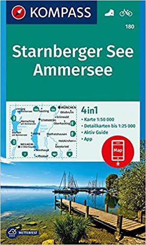 KOMPASS Wanderkarte Starnberger See, Ammersee: 4in1 Wanderkarte 1:50000 mit Aktiv Guide und Detailkarten inklusive Karte zur offline Verwendung in der ... (KOMPASS-Wanderkarten, Band 180)