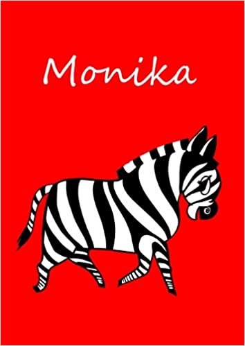 Malbuch / Notizbuch / Tagebuch - Monika: A4 - blanko - Zebra indir
