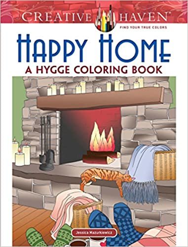 Creative Haven Happy Home: A Hygge Coloring Book (Adult Coloring) indir