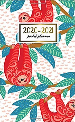 2020-2021 Pocket Planner: Nifty Two-Year Monthly Pocket Planner and Organizer | 2 Year (24 Months) Agenda with Phone Book, Password Log & Notebook | Pretty Tropical Sloth Pattern