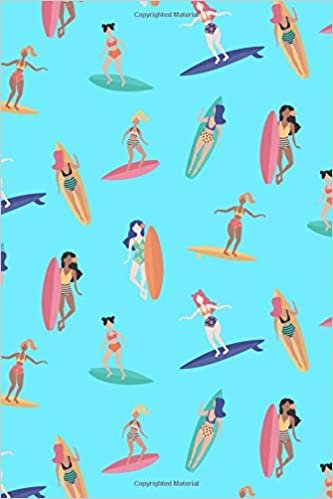Women Surfers: 6x9 Lined Writing Notebook Journal, 120 Pages