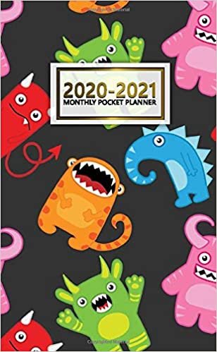 2020-2021 Monthly Pocket Planner: 2 Year Pocket Monthly Organizer & Calendar | Cute Cartoon Monsters Two-Year (24 months) Agenda With Phone Book, Password Log and Notebook