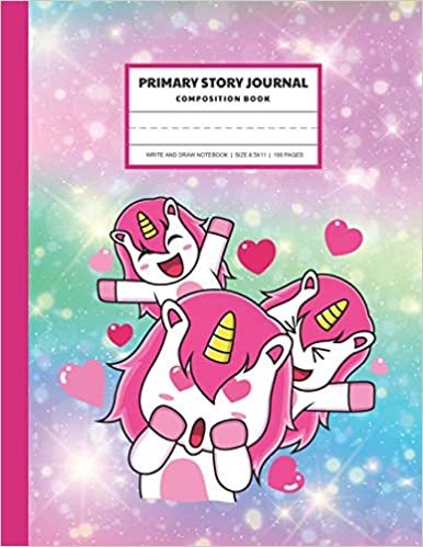 Unicorn Fall in Love Primary Story Journal Composition Book: Grades k-2 Composition Book | Creative Story Journal Draw and Write | Handwriting ... (Creative Story Book for Kids, Band 3) indir
