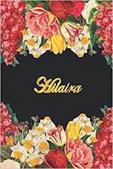 Hilaira: Lined Notebook / Journal with Personalized Name, & Monogram initial H on the Back Cover, Floral cover, Gift for Girls & Women