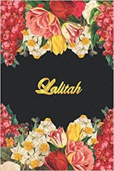 Lalitah: Lined Notebook / Journal with Personalized Name, & Monogram initial L on the Back Cover, Floral Cover, Gift for Girls & Women