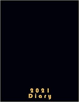 2021 DIARY: A4 Day to page diary 2021 - black - XXL daily planner January to December 2021 ,365 days ,2021 Annual diary day to view