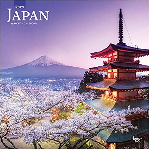 Japan 2021 - 18-Monatskalender mit freier TravelDays-App: Original BrownTrout-Kalender indir