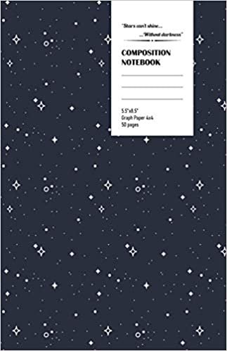 LUOMUS Galaxy Space with Quote - Graph Paper 4x4 Composition Notebook | 5.5 x 8.5 inches | 50 pages (Vol. 6): Note Book for drawing, writing notes, ... writing, school notes, and capturing ideas indir
