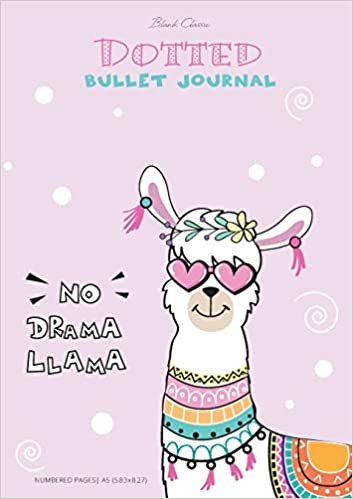 Dotted Bullet Journal - No Drama Llama: Medium A5 - 5.83X8.27 indir
