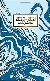 2020-2021 Pocket Planner: 2 Year Pocket Monthly Organizer & Calendar | Cute Two-Year (24 months) Agenda With Phone Book, Password Log and Notebook | Nifty Blue Ebru Marble Print