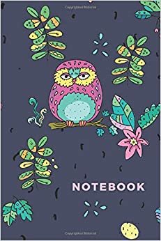 Notebook: Cute Floral Owl Notebook Journal For Girls Blank Paper, 6 x 9, 110 Pages For Writing Notes And Drawing
