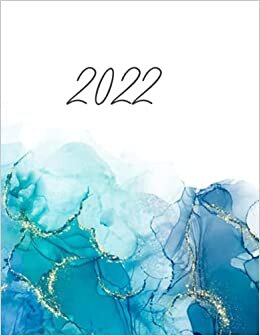 Planner 2022 - elegant blue gold: Weekly, Day, daily, Monthly planner, year planner, academic planner, student planner, family planner, 12 months from ... time management, elegant, simple, busines