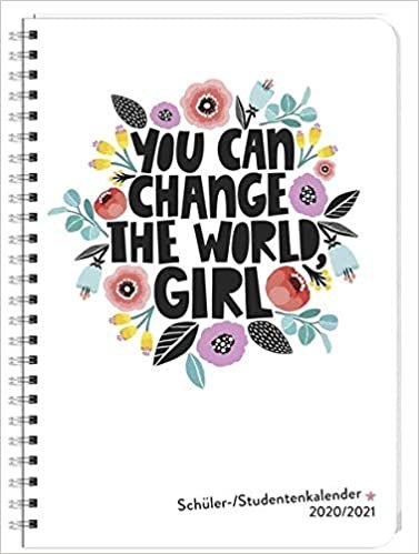 Girl Power Schüler-/Studentenkalender A5 - 17-Monate-Taschenkalender 2021 mit Wochenkalendarium bis August 2021 - mit flexiblem Einband, Spiralbindung und Schutzumschlag - Format 15,2 x 21,5 cm indir