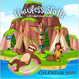 Flawless Sloth Calendar 2022: Monthly Planner Mini Calendar With Inspirational Quotes 14 Month indir