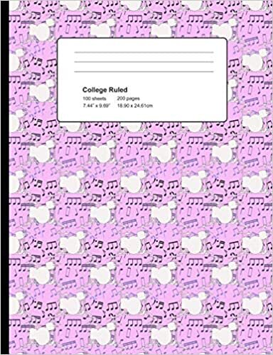 College Ruled 200 Pages: Light Pink Drums Composition Notebook, Music Lover College Composition Book, Notebook For Musicians, Drummer, Band Member