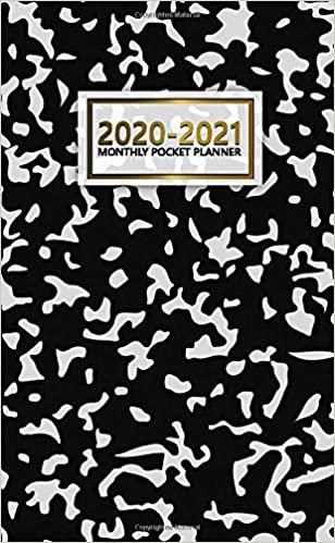 2020-2021 Monthly Pocket Planner: 2 Year Pocket Monthly Organizer & Calendar | Pretty Two-Year (24 months) Agenda With Phone Book, Password Log and Notebook | Cute Black & White Print