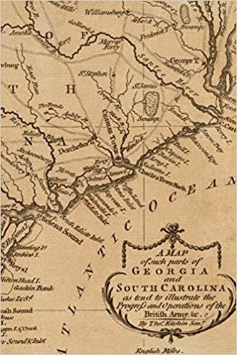 1780 Map of Georgia and South Carolina - A Poetose Notebook / Journal / Diary (50 pages/25 sheets) (Poetose Notebooks)