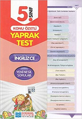 Evrensel 5. Sınıf İngilizce Konu Özetli Yaprak Test Yeni indir