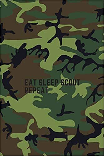 EAT SLEEP SCOUT REPEAT: Unlined Notebook (6x9 inches) for Taking Notes at Scout Summer Camp, Gift for Kids or Adults, Scout Journals Notebooks indir