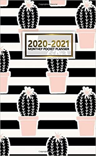 2020-2021 Monthly Pocket Planner: Nifty Two-Year (24 Months) Monthly Pocket Planner and Agenda | 2 Year Organizer with Phone Book, Password Log & Notebook | Cute Lined Pink & Black Cactus Pattern