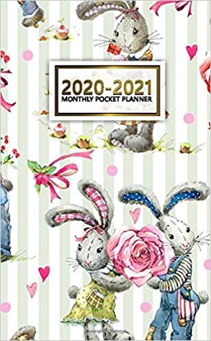 2020-2021 Monthly Pocket Planner: 2 Year Pocket Monthly Organizer & Calendar | Cute Cartoon Bunny Two-Year (24 months) Agenda With Phone Book, Password Log and Notebook