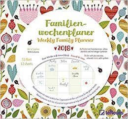 2018 Flowers Weekly Family Planner - 30.5 x 30.5 cm indir