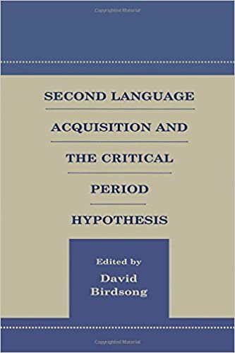 Second Language Acquisition and the Critical Period Hypothesis (Second Language Acquisition Research Series: Theoretical & Methodological Issues) ... Series: Theoretical & Methodological Issues)