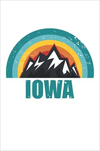 Iowa Retro Sunset Gifts American States: 6x9 Notes, Diary, Journal 110 Page
