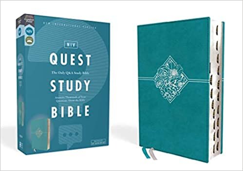Niv, Quest Study Bible, Leathersoft, Blue, Indexed, Comfort Print: The Only Q and A Study Bible
