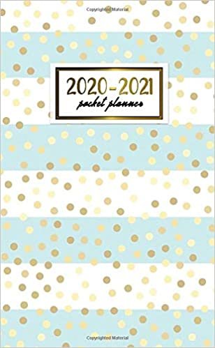 2020-2021 Pocket Planner: Cute Two-Year (24 Months) Monthly Pocket Planner & Agenda | 2 Year Organizer with Phone Book, Password Log & Notebook | Pretty Gold Glitter & Lined Pattern