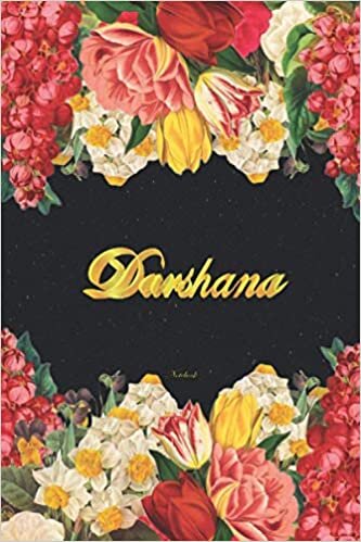Darshana Notebook: Lined Notebook / Journal with Personalized Name, & Monogram initial D on the Back Cover, Floral cover, Gift for Girls & Women