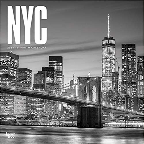 New York City - schwarz-weiß 2021 - 18-Monatskalender mit freier TravelDays-App: Original BrownTrout-Kalender