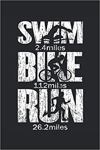 Swimming Bicycle Driving Running Triathlon Triathlete Miles Distance: Calendar - Funny Triathlon Competition Sportsman Design, Retro Gift Idea - A5 ... Journal, Note, Book, To-do List, Birthday