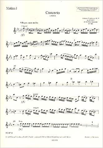 Concerto c-Moll: op. 44/19. RV 441 / PV 440. Flöte (Alt-Blockflöte), Streicher und Basso continuo. Violine I. (Prae Classica)