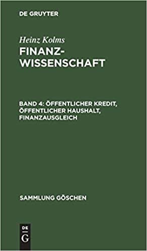 Öffentlicher Kredit, öffentlicher Haushalt, Finanzausgleich (Sammlung Goeschen)