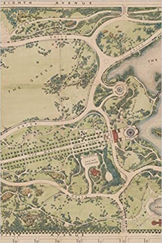 1873 Map of Central Park in Manhattan, New York City - A Poetose Notebook / Journal / Diary (50 pages/25 sheets) (Poetose Notebooks) indir