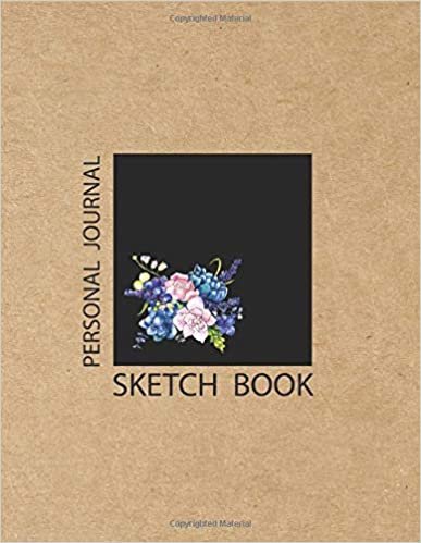 Personal Journal. Sketch book: Large Notebook for Drawing, Doodling or Sketching: 108 Pages, 8.5" x 11". Kraft Cover Blank Paper ( Flower Cover Design)