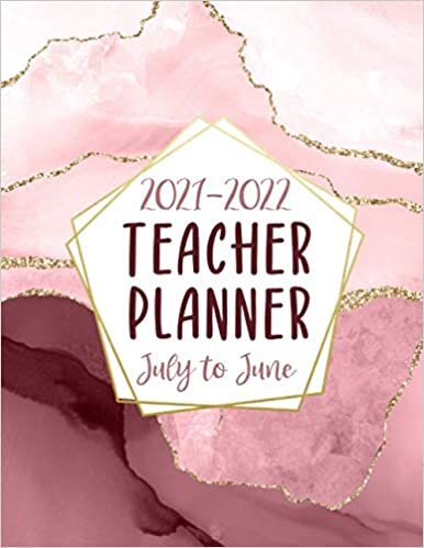 2021-2022 Teacher Planner: Academic Year Monthly and Weekly Class Organizer | Lesson Plan Grade and Record Books for Teachers July 2021-June 2022 (Pretty Pink & Glitter Style Girly Cover) indir