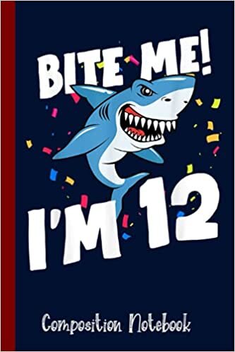 12 Years Old Happy Birthday Party Shark Composition notebook: preschool composition notebook, cute shark themed