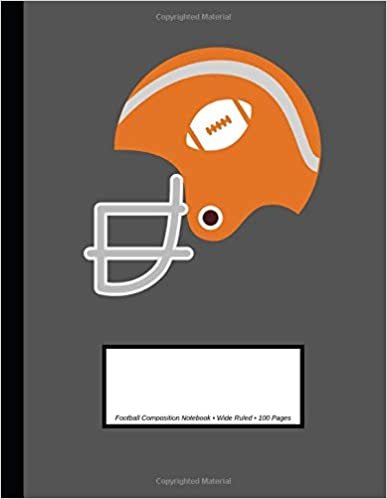 Football Composition Notebook: Wide Ruled, 100 Pages, One Subject Notebook, Orange (Large, 8.5 x 11 inches) indir