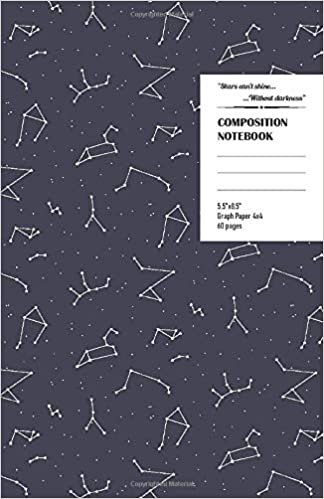 LUOMUS Galaxy Space with Quote - Graph Paper 4x4 Composition Notebook | 5.5 x 8.5 inches | 60 pages (Vol. 1): Note Book for drawing, writing notes, ... writing, school notes, and capturing ideas