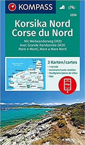 KOMPASS Wanderkarte Korsika Nord, Corse du Nord, Weitwanderweg GR20: 3 Wanderkarten 1:50000 im Set inklusive Karte zur offline Verwendung in der ... (KOMPASS-Wanderkarten, Band 2250)