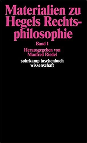 Materialien zu Hegels Rechtsphilosophie: Band I (suhrkamp taschenbuch wissenschaft)