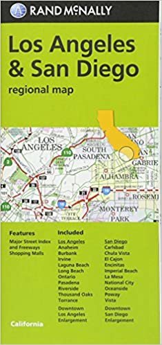 Rand McNally Los Angeles & San Diego, California Regional Map