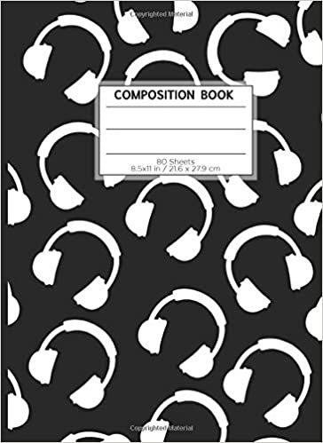 COMPOSITION BOOK 80 SHEETS 8.5x11 in / 21.6 x 27.9 cm: A4 Dotted Paper Notebook | "Headphones" | Workbook for s Kids Students Boys | Writing Notes School College | Grammar | Languages | Art