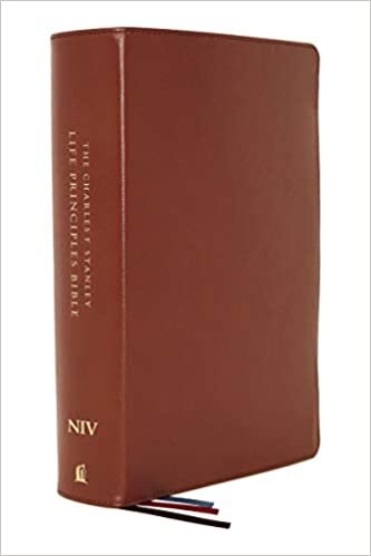 NIV, Charles F. Stanley Life Principles Bible, 2nd Edition, Genuine Leather, Brown, Comfort Print: Holy Bible, New International Version indir