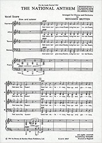 The National Anthem: God Save The Queen. gemischter Chor (SSAATTBB) und Orchester. Klavierauszug. indir