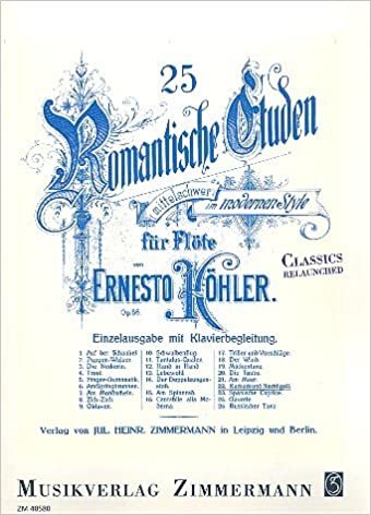 25 romantische Etüden: Nr. 22: Kuckuck und Nachtigall. op. 66. Flöte und Klavier. (Classics Relaunched) indir