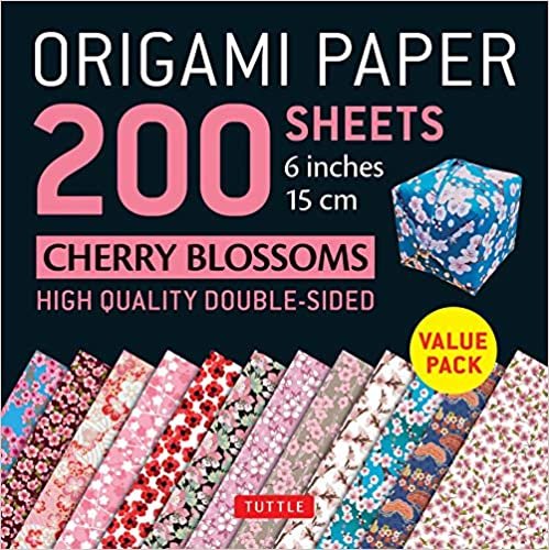 Origami Paper 200 sheets Cherry Blossoms 6" (15 cm): Tuttle Origami Paper: High-Quality Origami Sheets Printed with 12 Different Patterns: Instructions for 8 Projects Included (Origami Paper Pack)