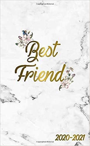 Best Friend 2020-2021: 2 Year Monthly Pocket Planner & Organizer with Phone Book, Password Log and Notes | 24 Months Agenda & Calendar | Marble & Gold Floral Personal Gift